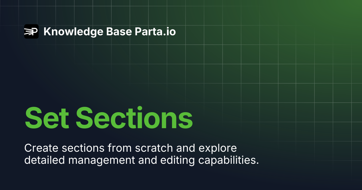 Set Sections | Knowledge Base Parta.io