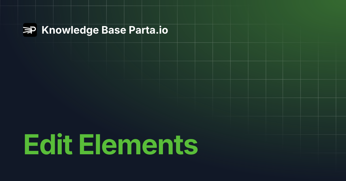 Edit Elements | Knowledge Base Parta.io