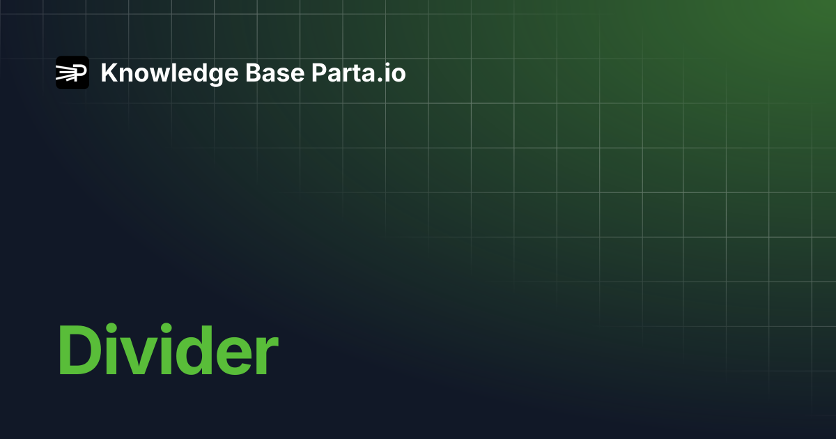 Divider | Knowledge Base Parta.io